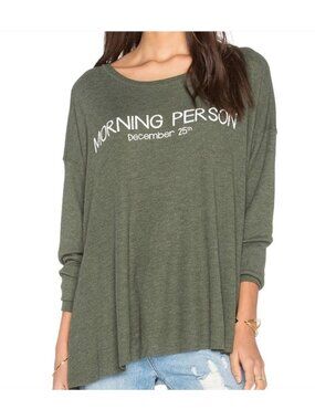 WILDFOX morning person December 25 thermal in pine size XS oversized